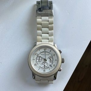 MichaelKors white and silver watch